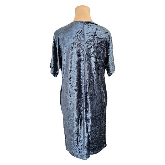 Melissa Nepton Velvet Blue Short Sleeve Dress Sz PS - Picture 3 of 7